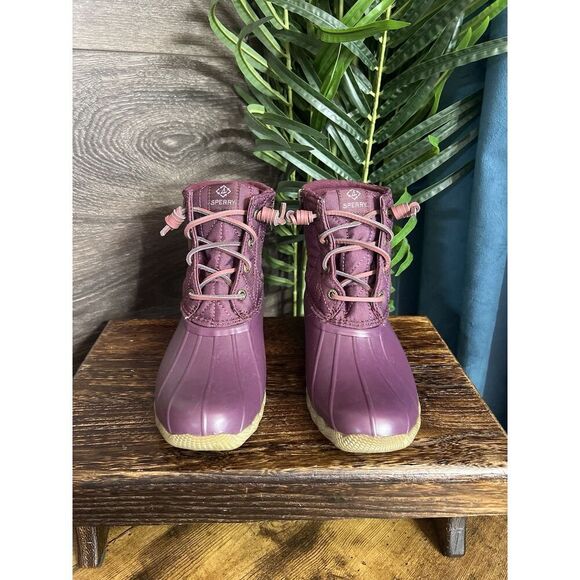 Sperry Women's Saltwater SeaCycled Nylon Duck Boots in Purple. Size 7. NWT! - Picture 4 of 14